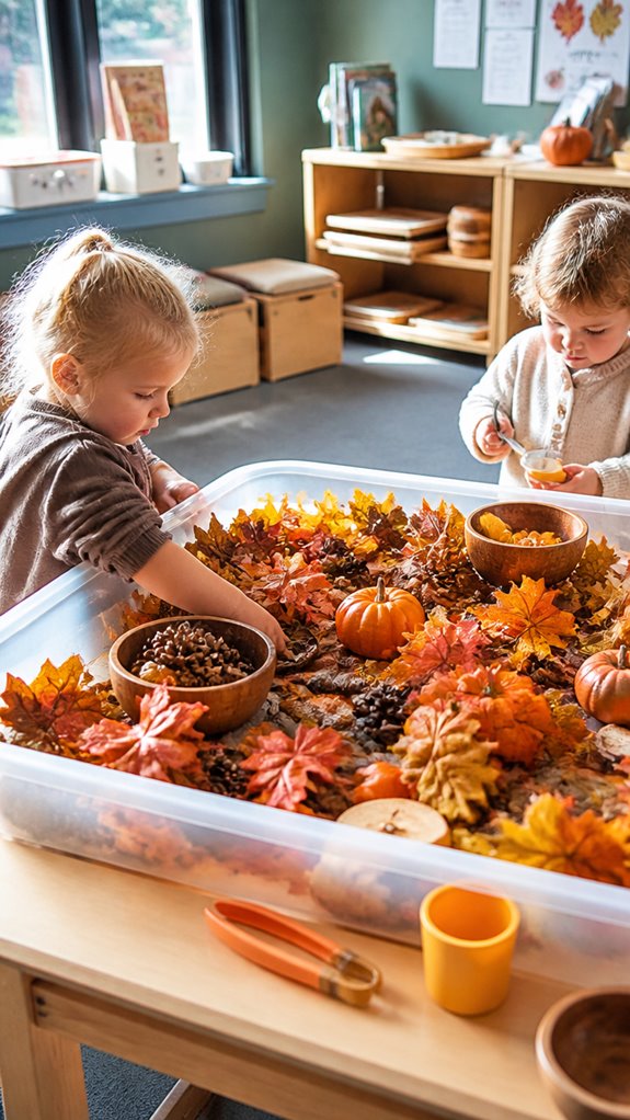 fall leaves sensory exploration