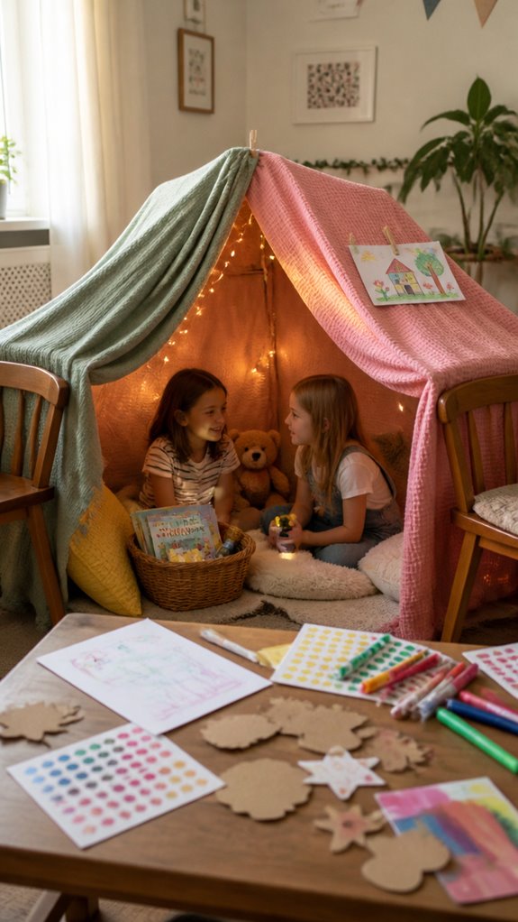 indoor camping tent setup