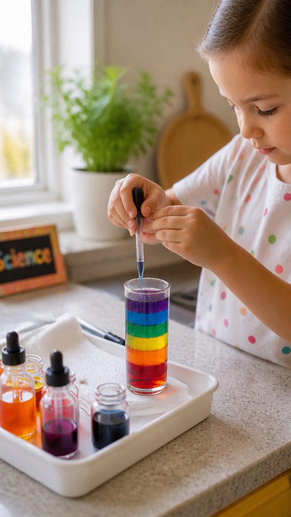 layered rainbow liquid experiment