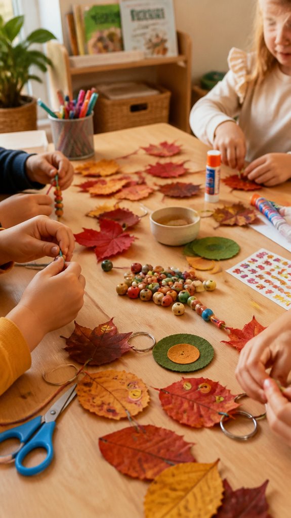 leaf jewelry and keychains