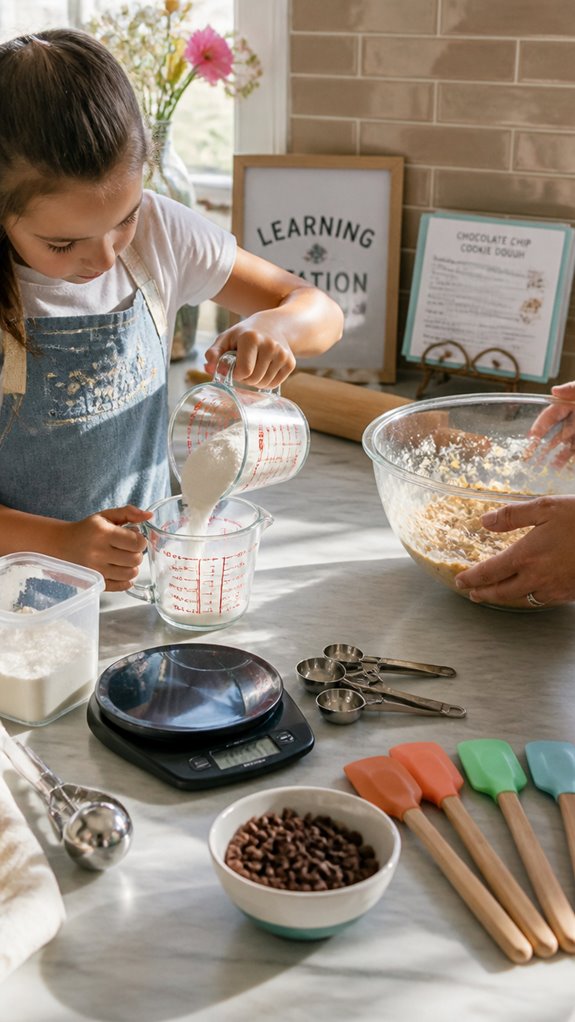 measuring mixing and baking