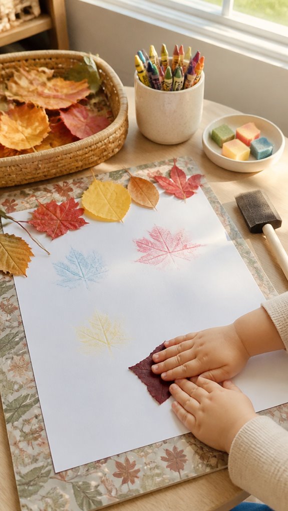 mess free leaf rubbings