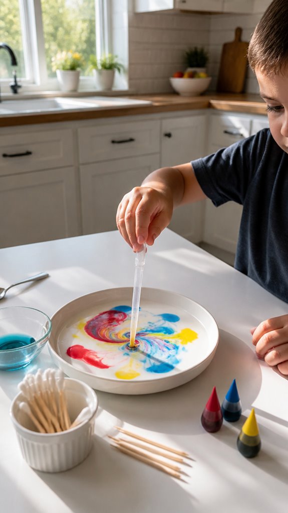 milk color swirling reactions