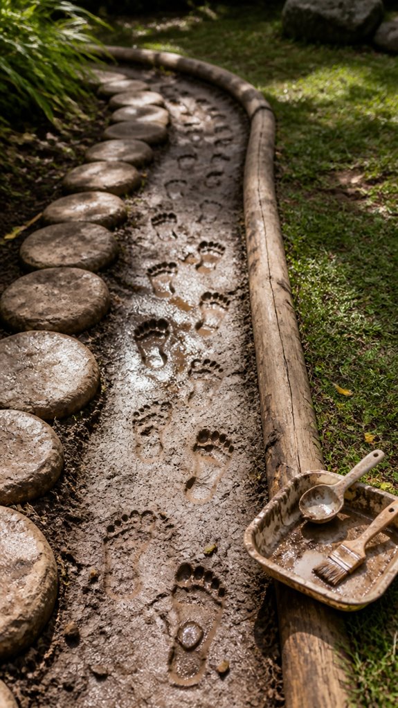 muddy footprints promote sensory exploration