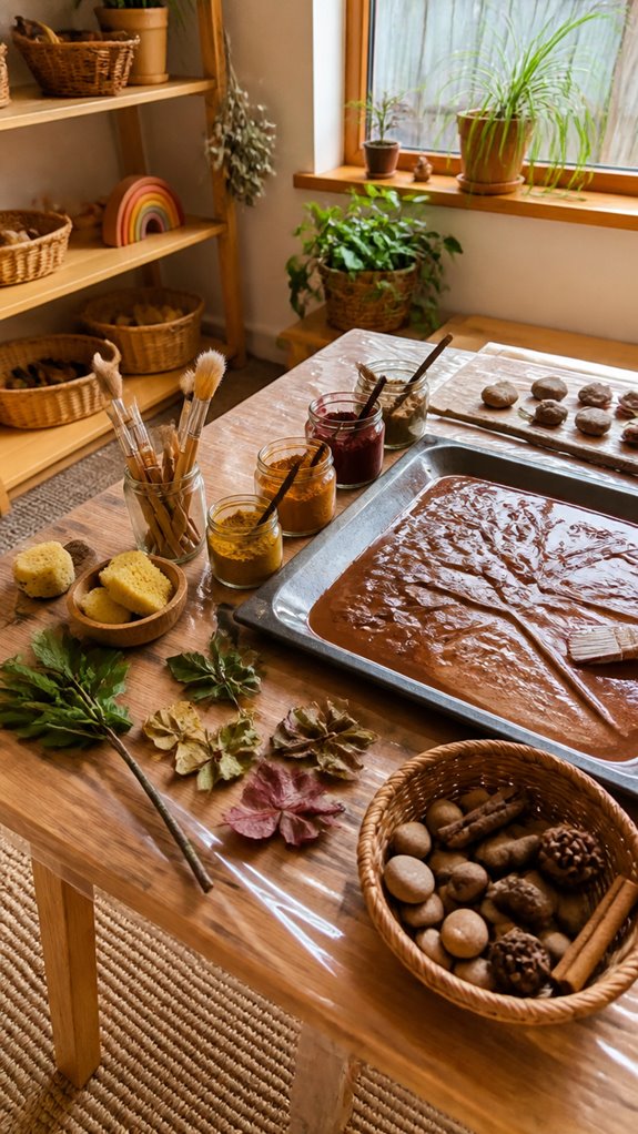 natural mud painting fun