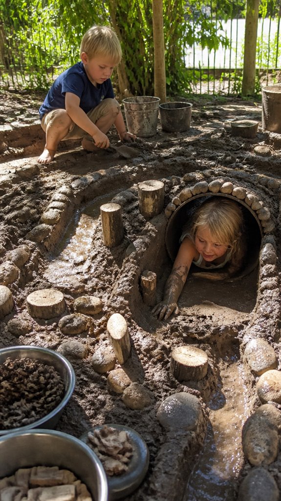 natural muddy maze construction