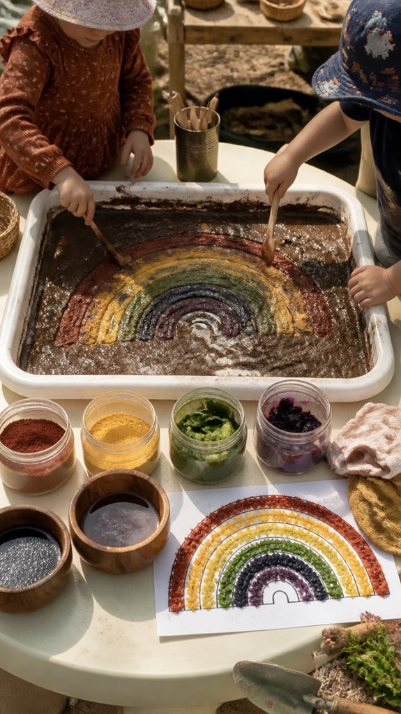 natural pigment mud rainbow