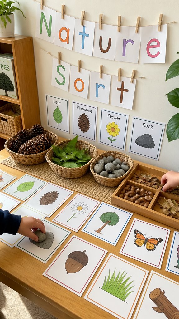 nature based sorting activity signs