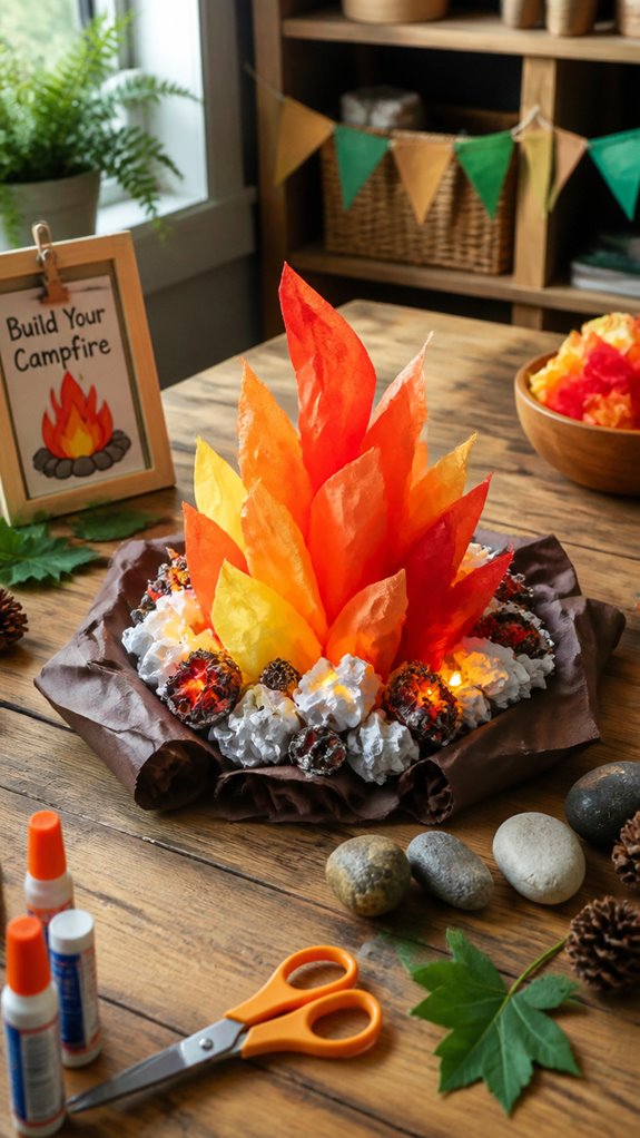 paper flame safe indoor campfire
