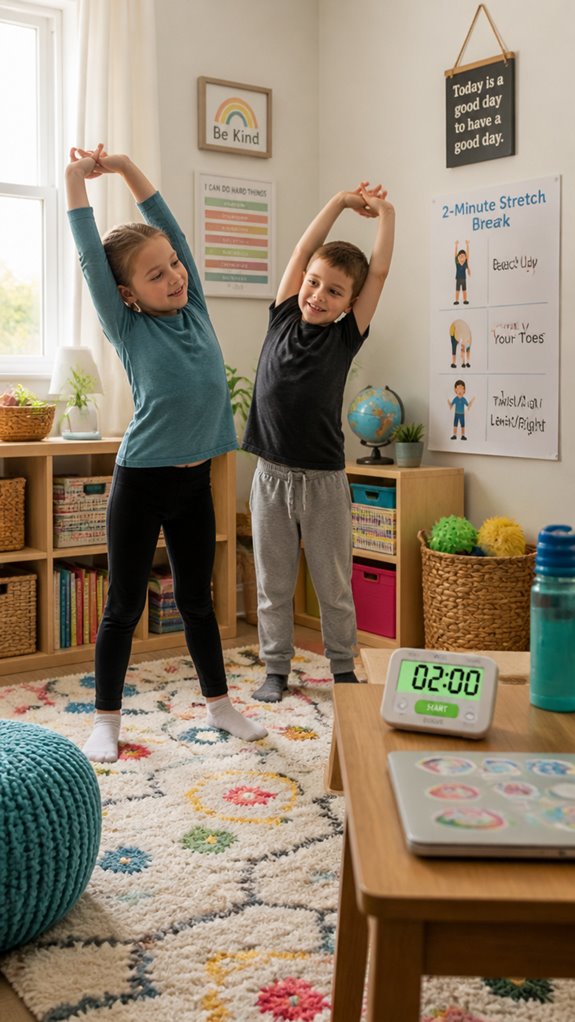 quick stretching energizes learning