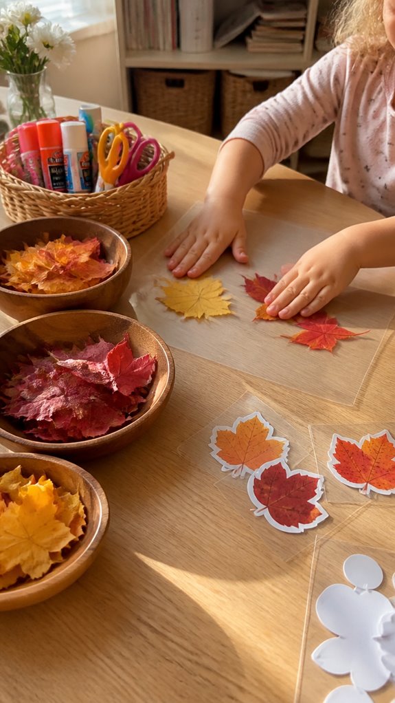 real leaves into stickers