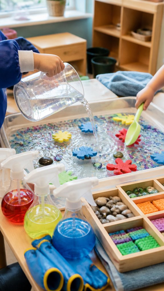 sensory rich puddle exploration activity
