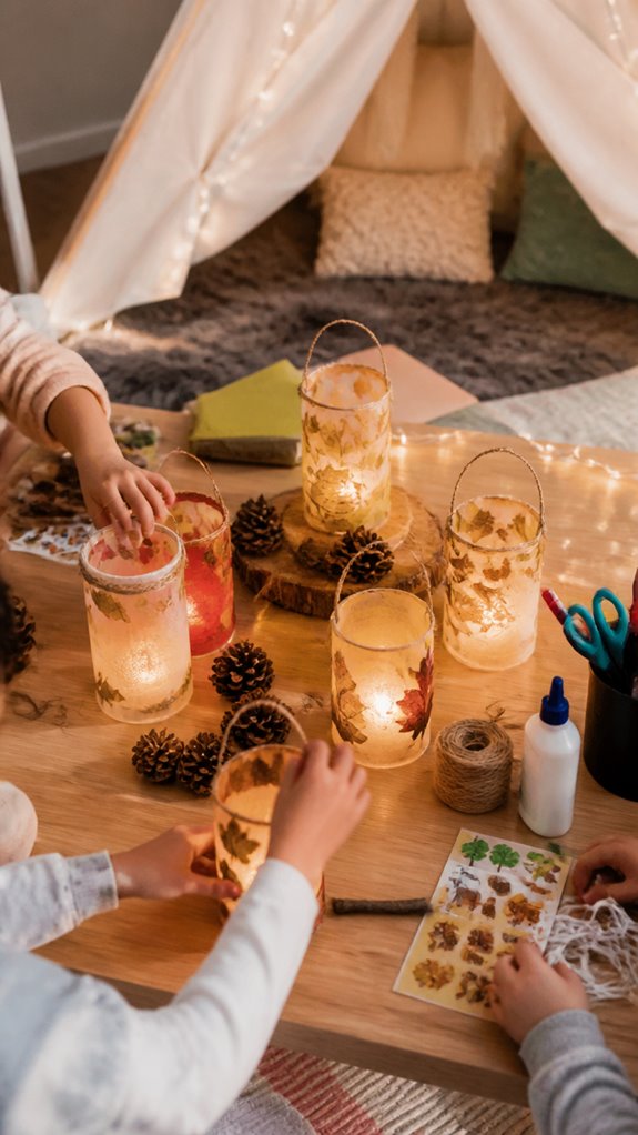 string lights and natural decor