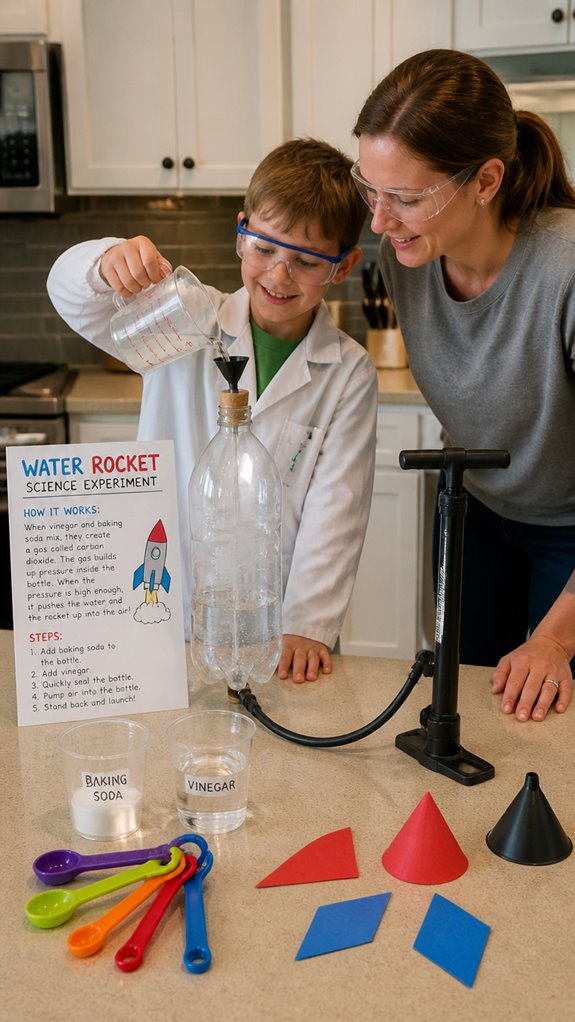 water baking soda vinegar launch
