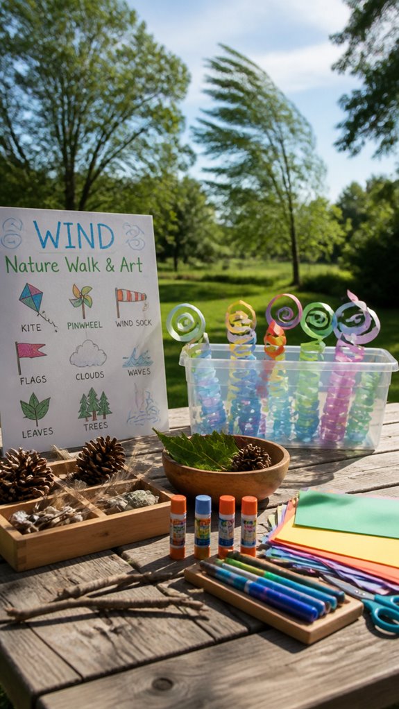 wind inspired outdoor art activity
