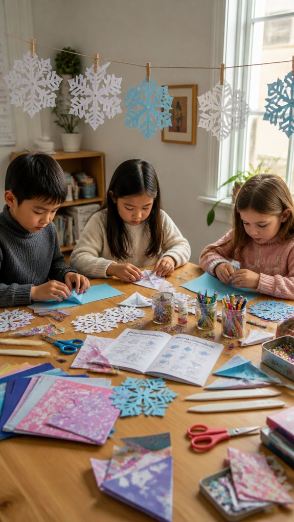 winter themed paper decorations crafts