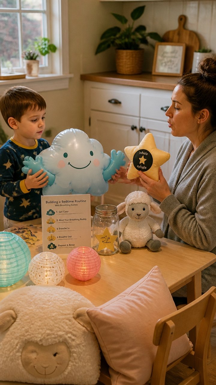 calming bedtime breathing games