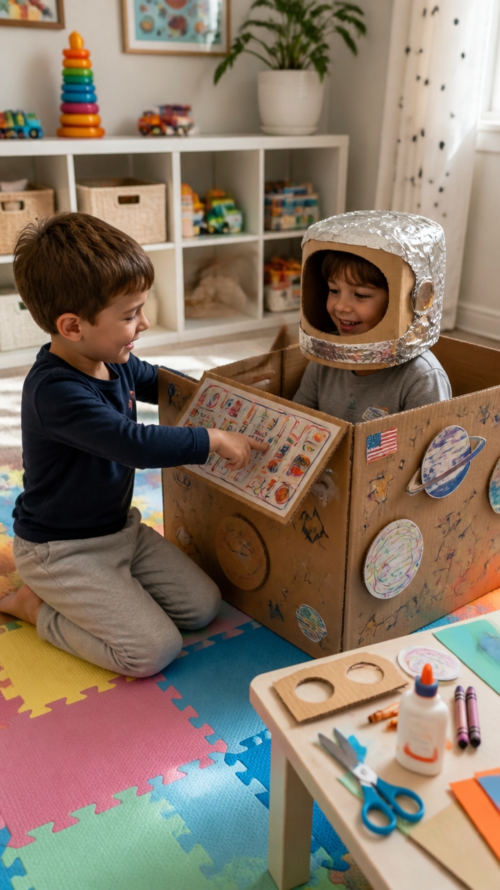 cardboard box imaginative play