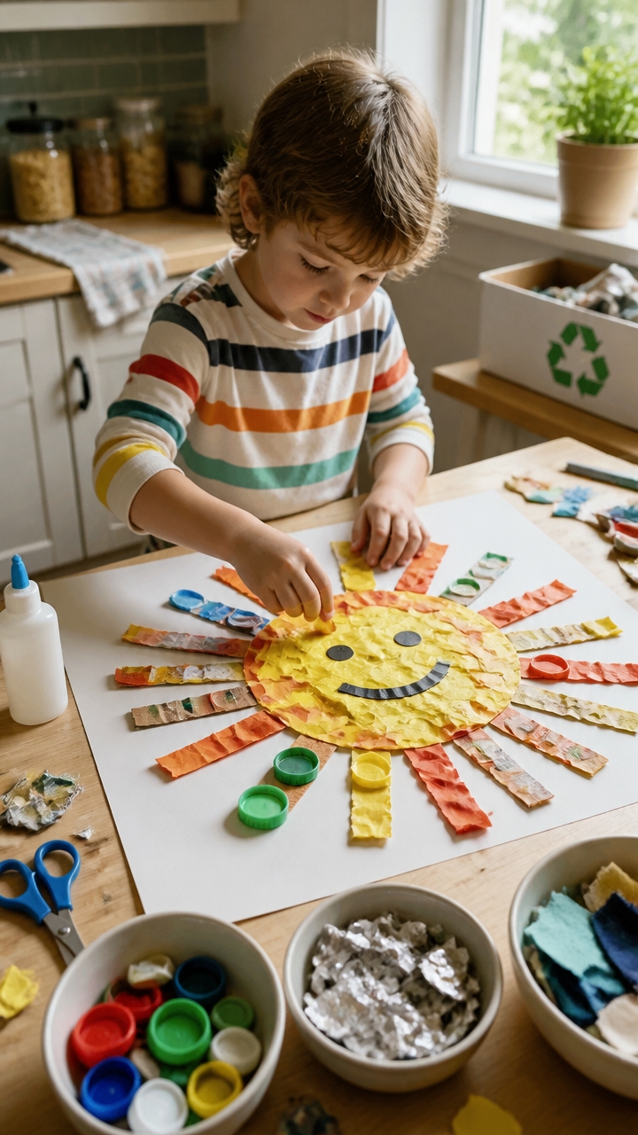 cheerful collage sun craft