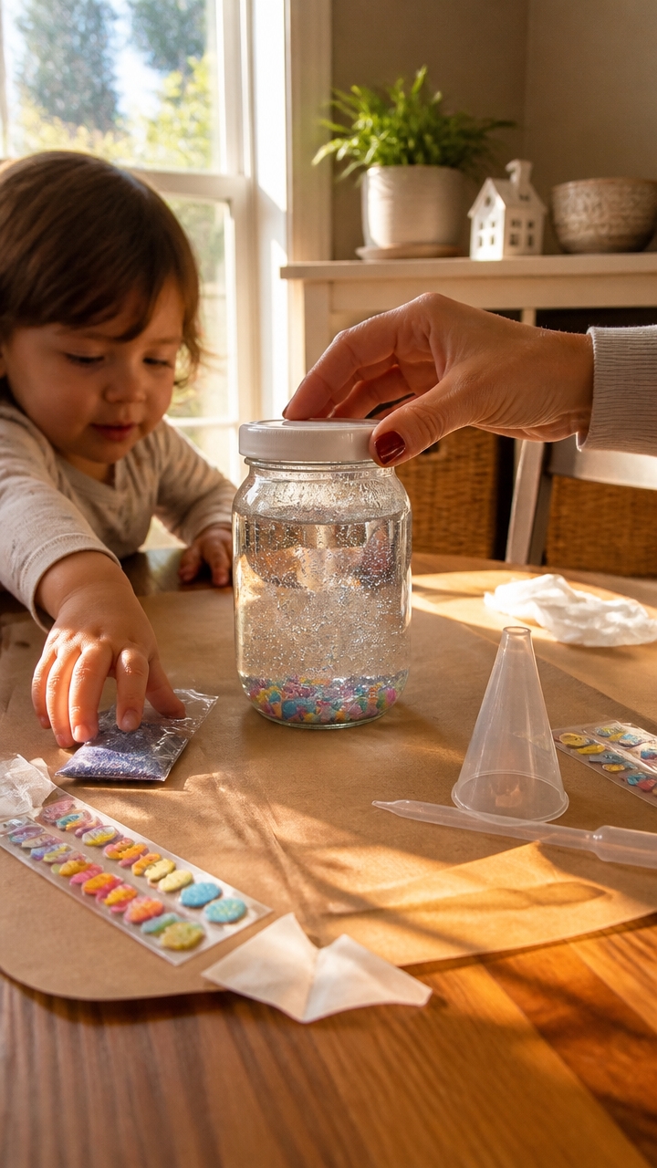 create a calming glitter jar