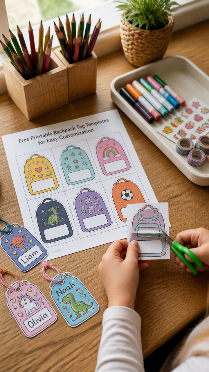 customizable backpack tag templates