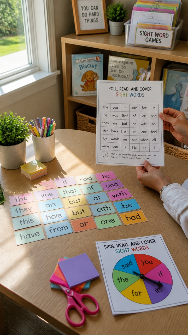 customizable printable sight word games