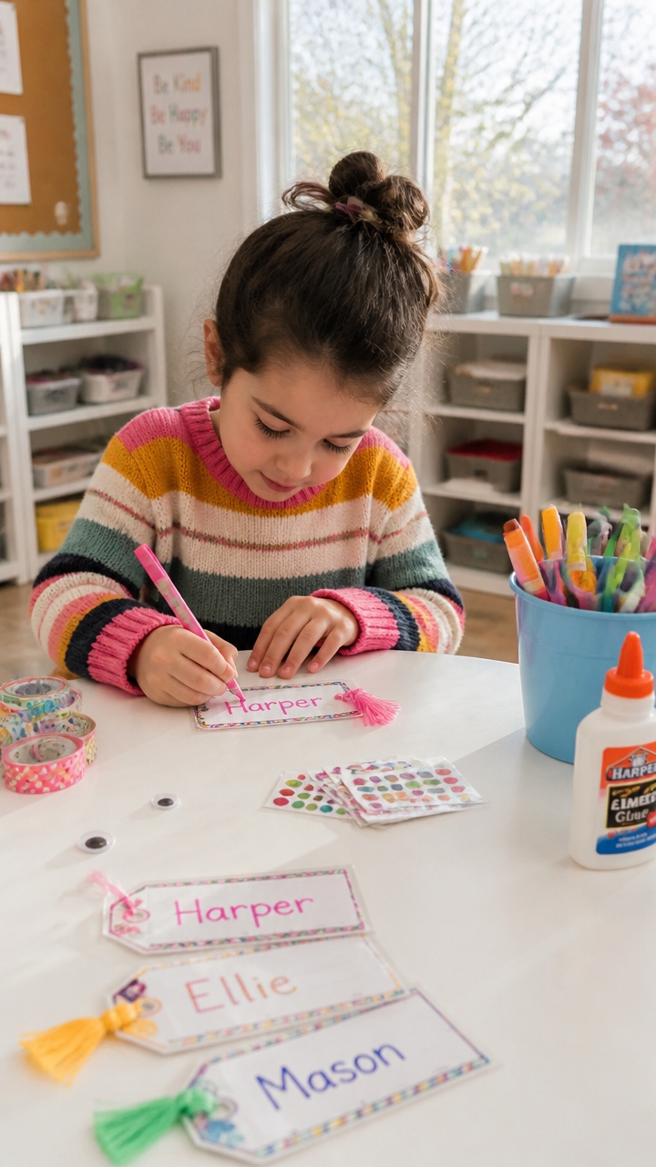 diy colorful backpack name tags