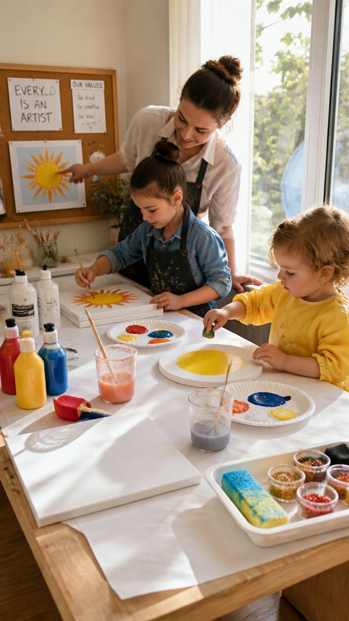 fun family acrylic painting