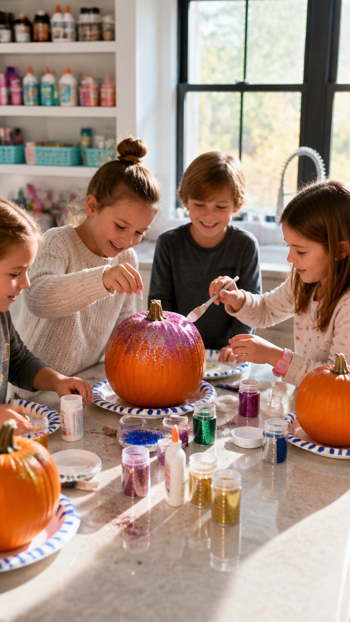 glitter pumpkin decoration fun