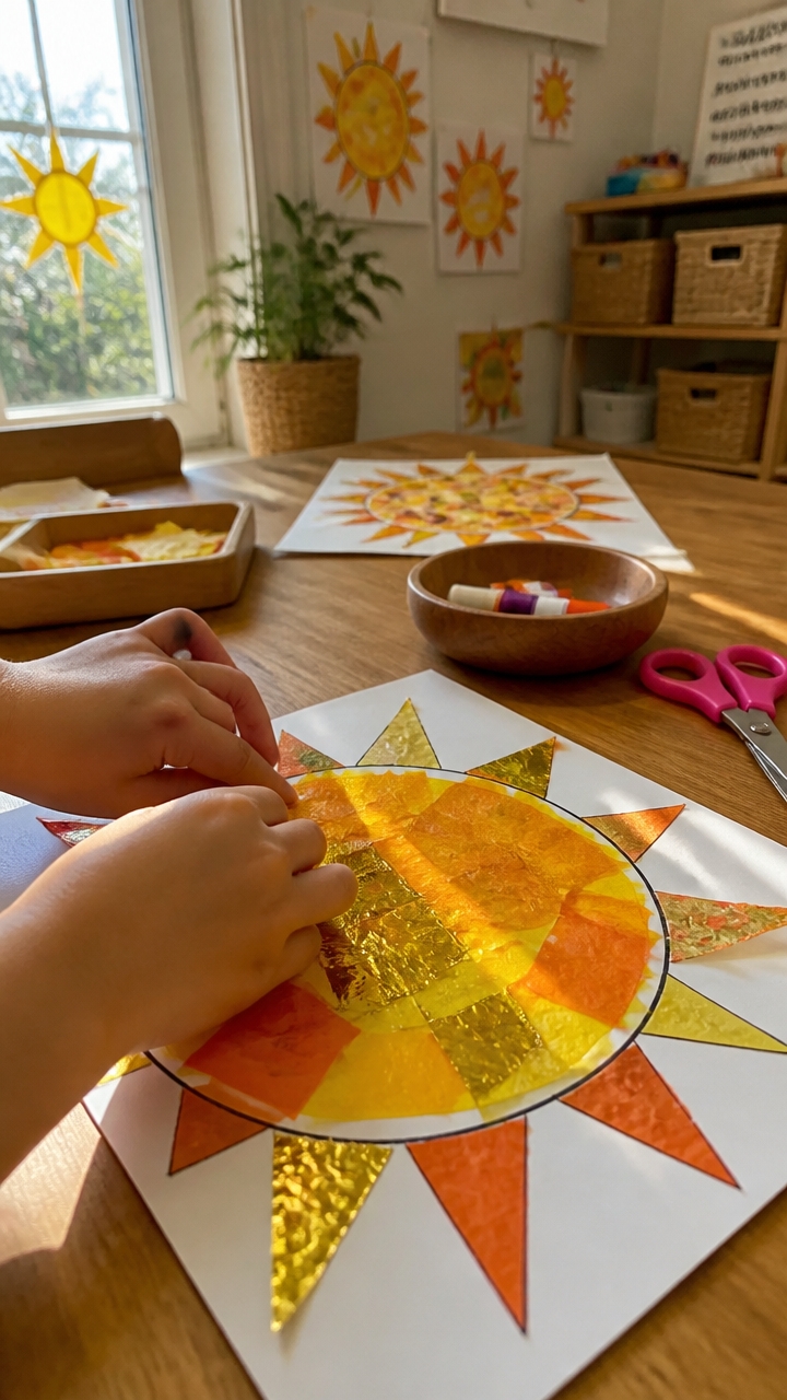 homemade colorful sun catchers