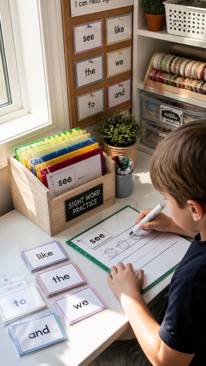organized diy sight word activities
