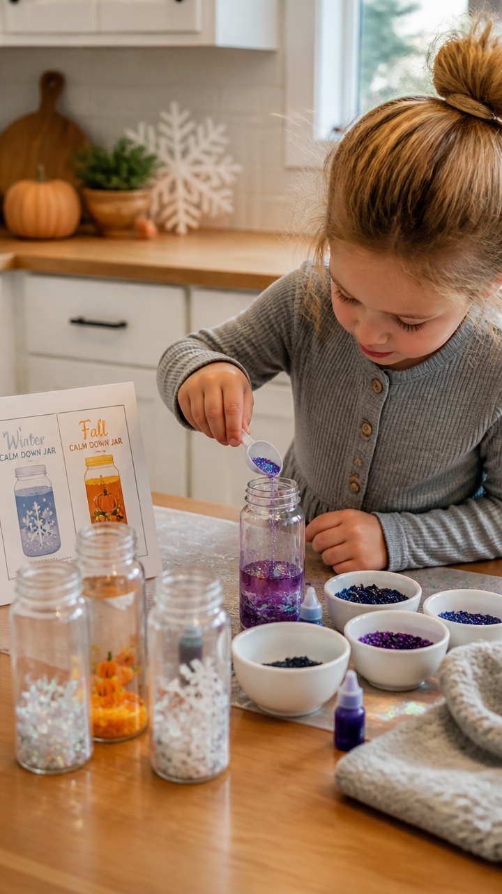 themed calming jars creation