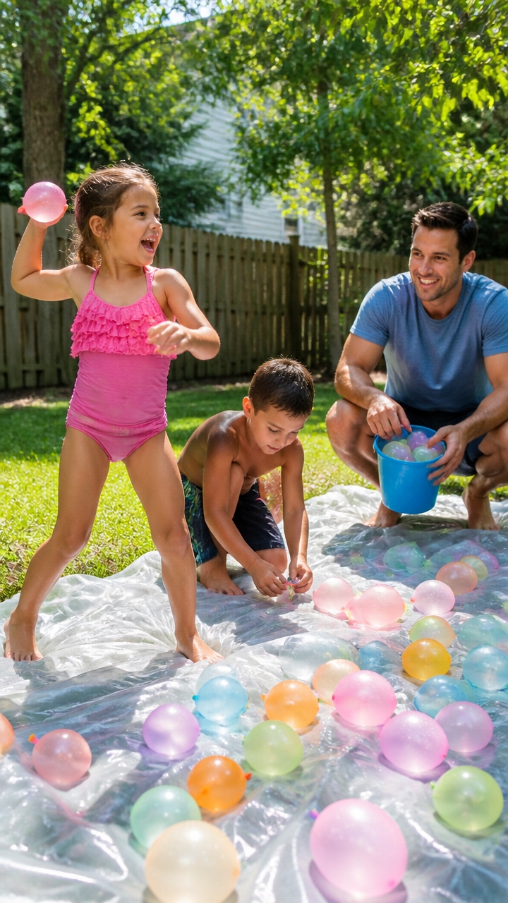 water balloon family fun